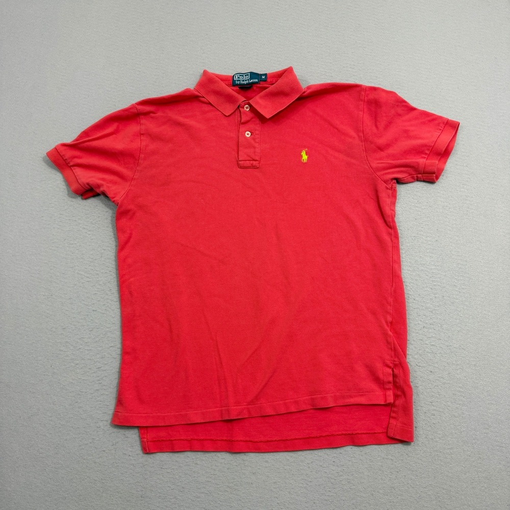 Polo Ralph Lauren Shirt Mens Medium Red Custom Fit Short Sleeve Pony Logo Pique